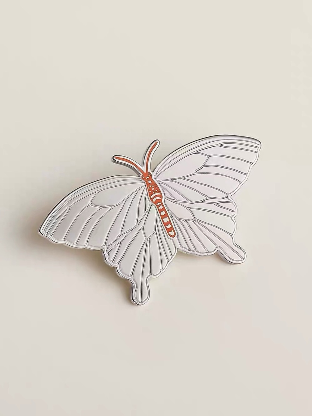 Luxury Silver Butterfly Scarf Ring